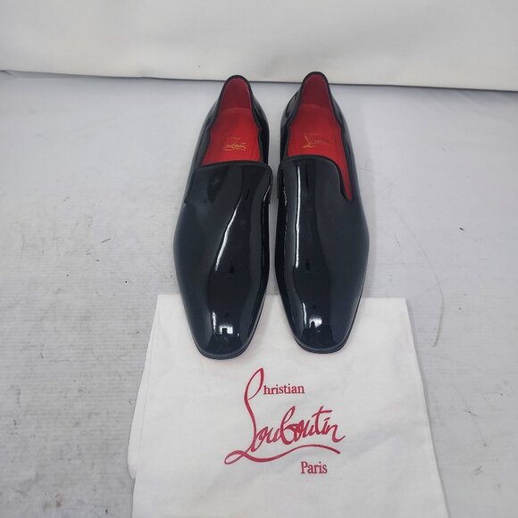 Christian Louboutin MENS Dandelion Black Patent Loafer Shoe